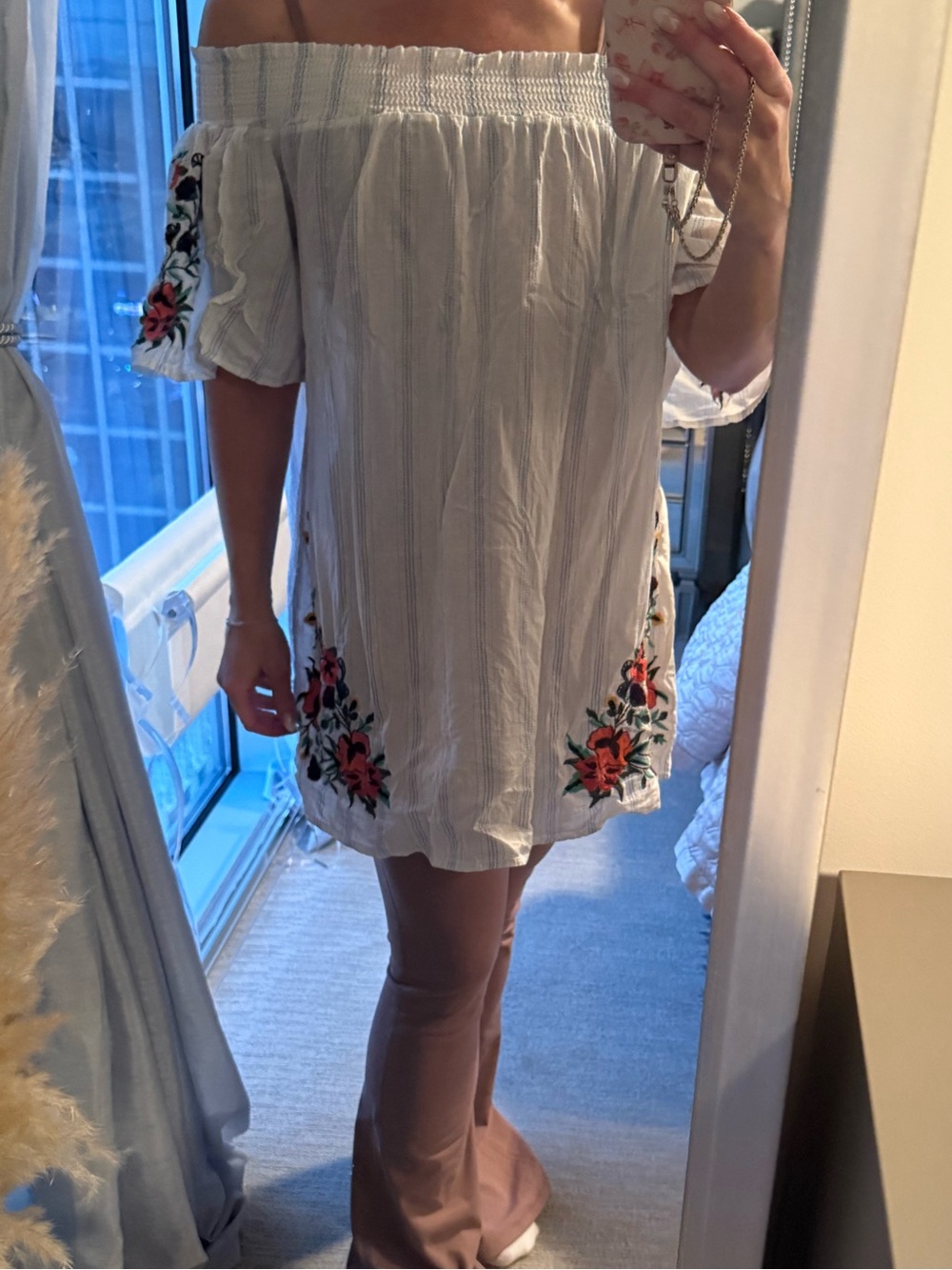 BBWM Woman embroidered slip dress/swim cover up